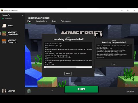 How to fix Minecraft launching the game failed | Failed to download file