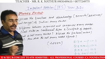 Indian Financial System (IFS) || SUGGESTION 2020 || C. U. 3rd Semester|| Mathur Sir Classes