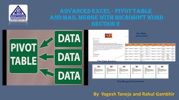 Advance Excel - Pivot Table and Mail Merge Session Part 2