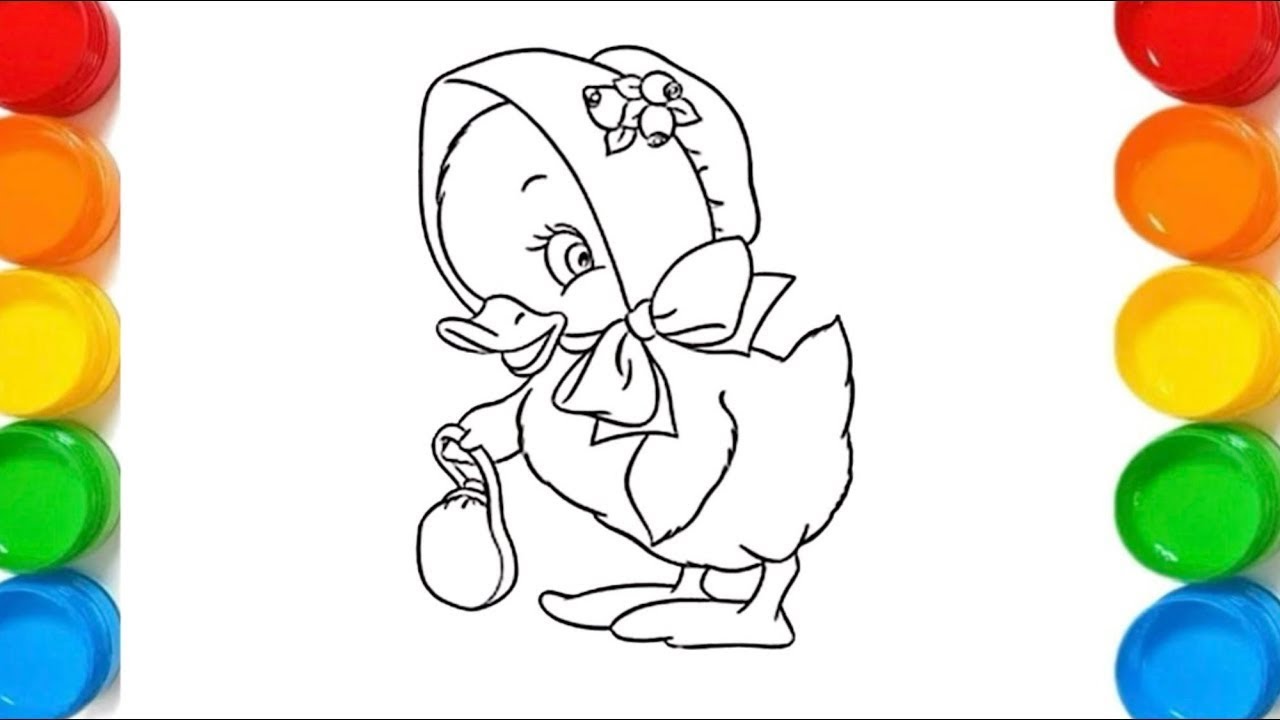 How to Draw Cute Duck Cartoon For Kids|Easy Step by Step Cute Duck ...