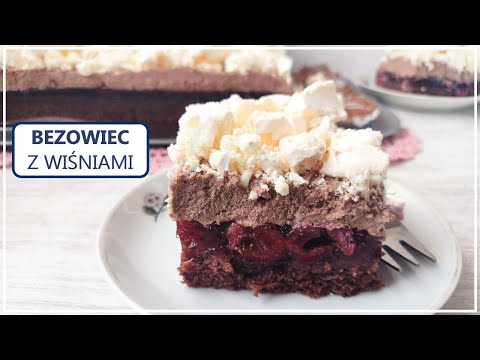 Ciasto z wiśniami i bezą BEZOWIEC Z WIŚNIAMI | Ciasto z wiśniami i budyniem (z galaretką)