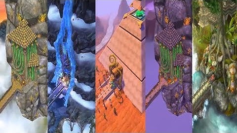 Temple Run 2 Sky Summit VS Frozen Shadows VS Blazing Sands VS Spooky Summit VS Lost Jungle