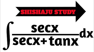 integral of secx/secx+tanx dx  class 12th exercise 7.8 solution by trigonometric method.