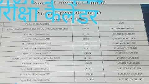 Purnea university Part 2 exam date / BA BSC BCOM
