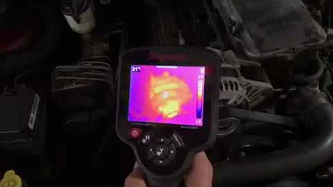Using a thermal imaging camera to diagnose a parasitic power drain on a commodore.