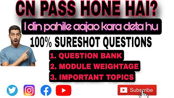 How to pass CN before 1 Day of Exam | Must watch | Questions bank, Module weightage, important topic
