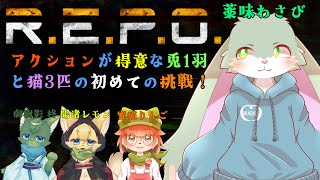 【REPO】初めてのREPO配信！うさぎ1羽と猫3匹が手探り状態で頑張るコラボ！！