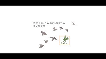 #200 Error Message from Facebook live to zoom in a group solution fix