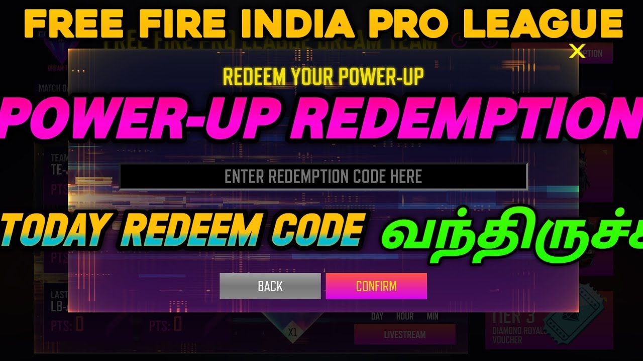 Today redeem code tamil| indian pro league day 5 redeem code tamil RjGamingyt