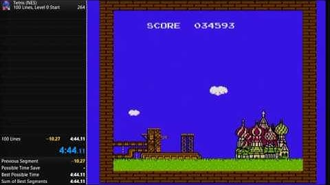 Tetris (NES) - 100 Lines, Level 0 Start speedrun in 4:43