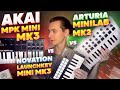 Какую MIDI выбрать?AKAI MPK MINI MK3 vs Arturia Minilab MK2 vs Novation Launchkey Mini MK3.Сравнение