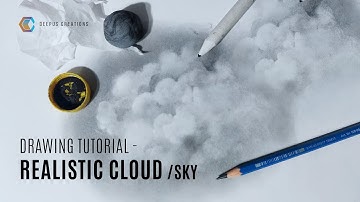 how to draw realistic clouds with pencil and graphite powder | realistic sky drawing tutorial