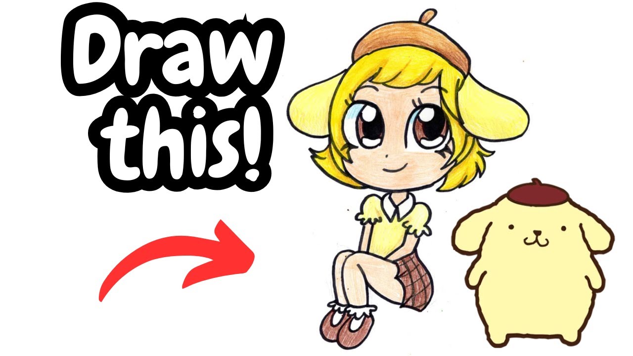 How to Draw a Pompompurin Girl!