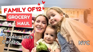 FAMILY OF 12 - GROCERY HAUL 🍅🥑 NYC 🗽 TRADER JOE'S - COSTCO - TARGET