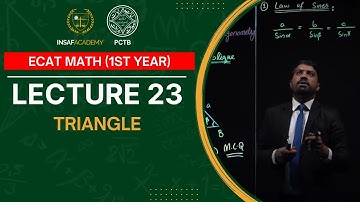 Math ECAT 1st year | Lecture 23 | Triangle | PCTB Insaf Academy