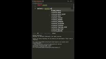 #shorts Code for checking the battery percentage with the help of python.