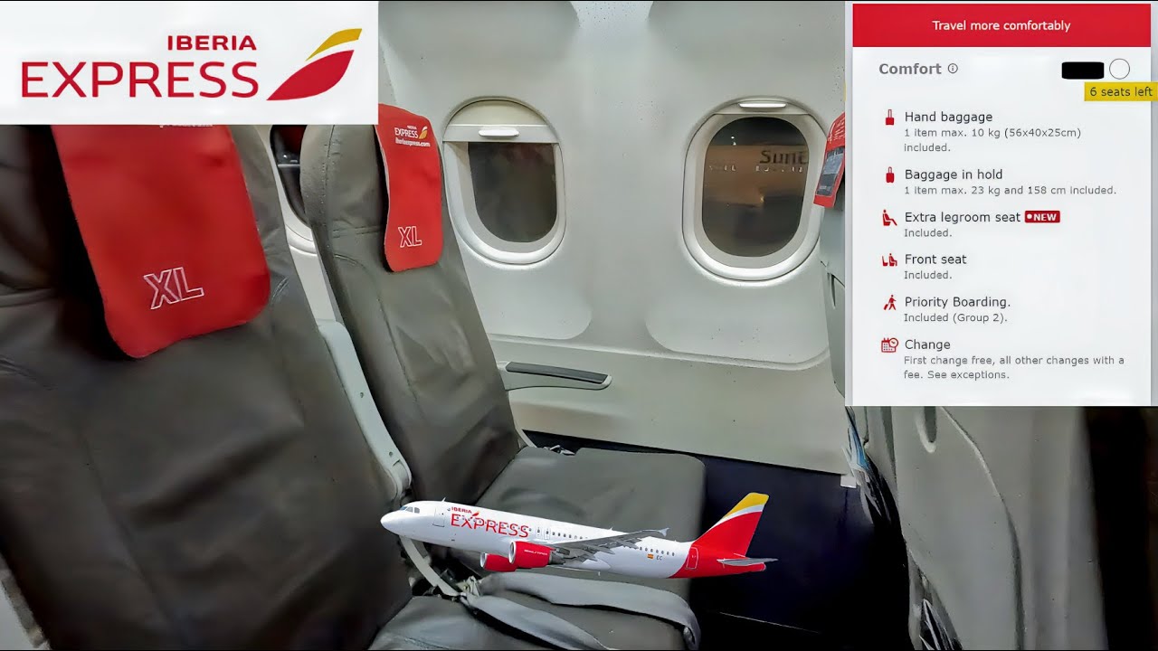 Обзор комфорта в эконом-классе Iberia Express 2025: рейс Airbus A320 из MAN в MAD