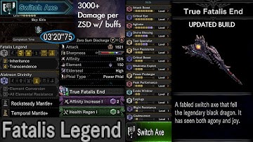 Monster Hunter World: Iceborne - OVERPOWERED 3000+ DPS "True Fatalis End" ZSD Spam Switch Axe Build!