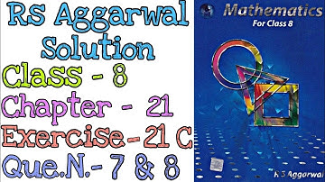 Data Handling | Class 8 Exercise 21C Question 7-8 | Histogram | Rs Aggarwal | @mdsirmaths