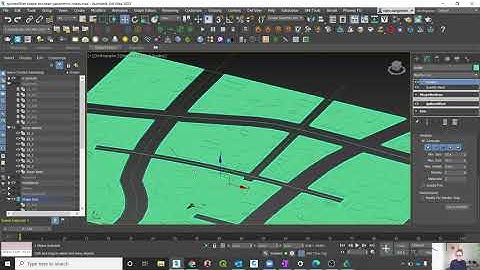 3ds Max 2022 procedural streetscape with SplineOffset and Greeble