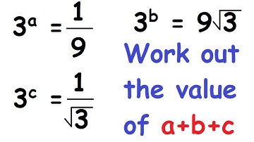 Can you find the value of a + b + c? | Solving equation with Indices |