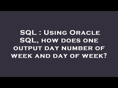 SQL : Using