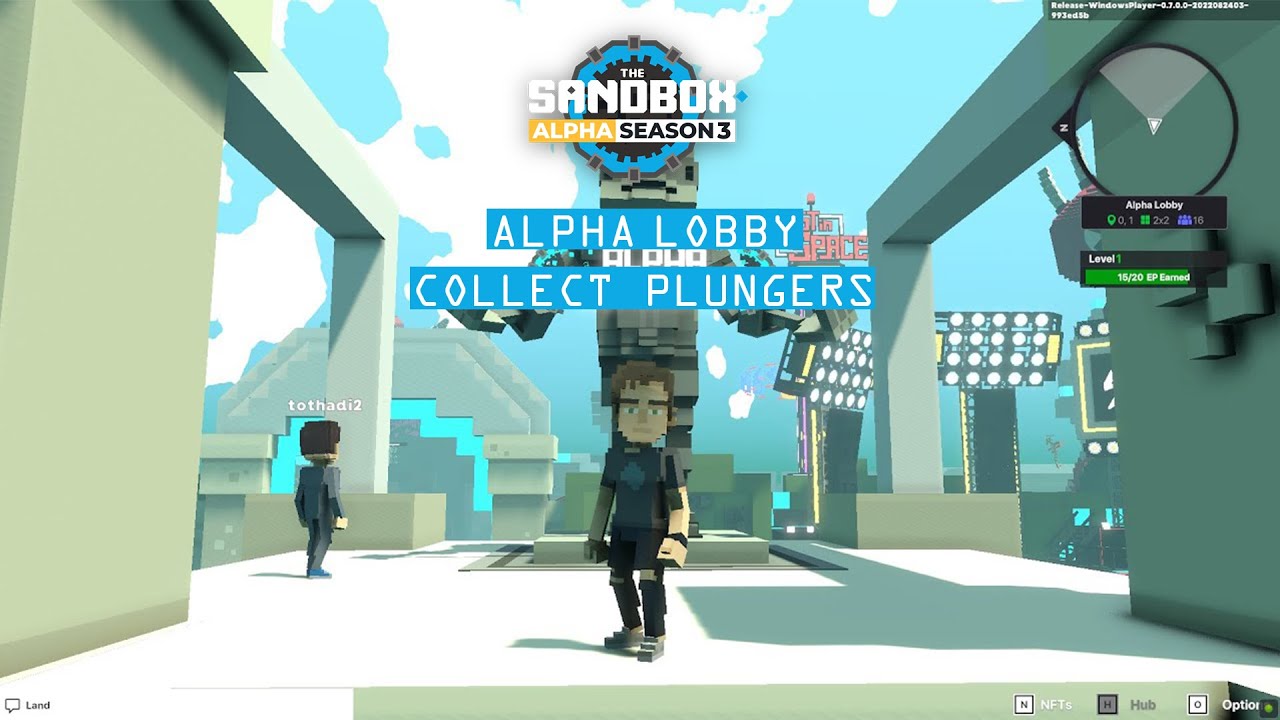 The Sandbox Alpha Season 3 ALPHA LOBBY QUEST #1 - COLLECT PLUNGERS