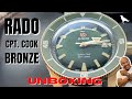UNBOXING RADO CAPTAIN COOK Bronze watch, Auto Green Dial/Bezel Dive watch| Ref: 01.763.0504.3.131