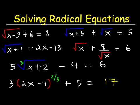 Video: How To Solve A Square Root Equation