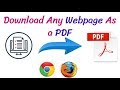 Effortless Guide to Saving Full Web Pages as PDFs in Chrome & Firefox 📄