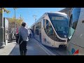 Riding in the LIGHT RAIL TRANSIT in JERUSALEM