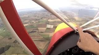 Sherwood Kub 1st Cross Country, SSDR microlight, landing away from home base.