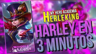 HARLEY EN 3 MINUTOS 🎩 Como jugar con Harley, Harley guia, Harley tutorial - MOBILE LEGENDS 130.000 🎉