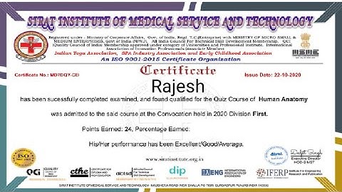 ANATOMY CERTIFICATE QUIZ l SCIENCE QUIZ l ONLINE CERTIFICATE QUIZ l ONLINE QUIZ 2020 l #Sciencetech