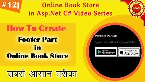 Part-12j Implement Footer Part of Homepage in Online Book Store Using Asp.Net C# CSS | Hindi | Learn