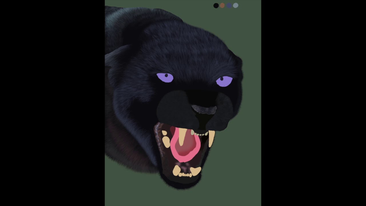 Realistic drawing progression (black panther) - YouTube