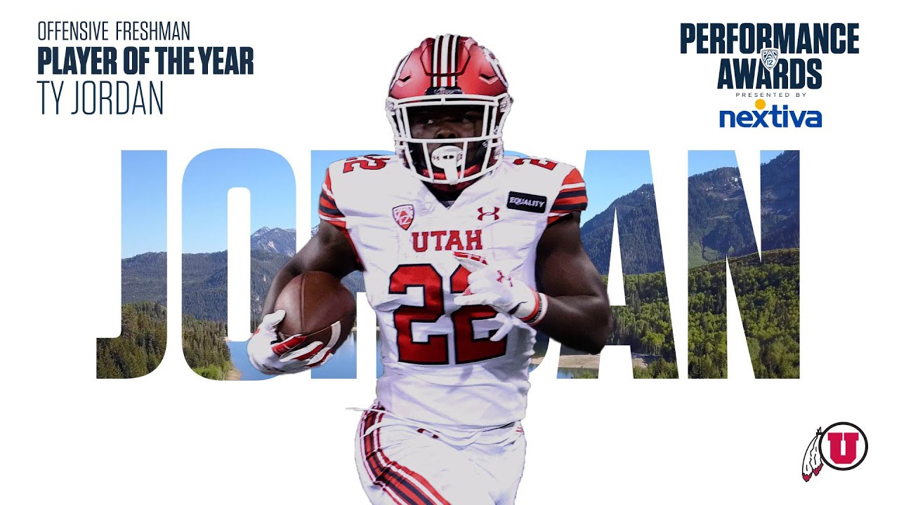 Utah football player Ty Jordan, Pac-12 offensive freshman of the ...