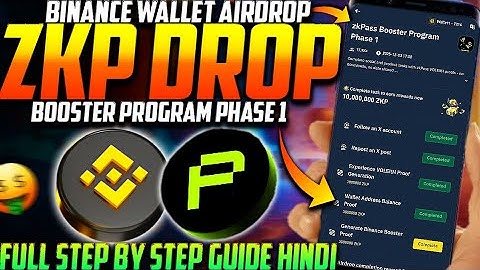 Binance Wallet ZKPASS $ZKP Airdrop Booster Campaign Phase 1 All Tasks Complete Guide Hindi 🔥