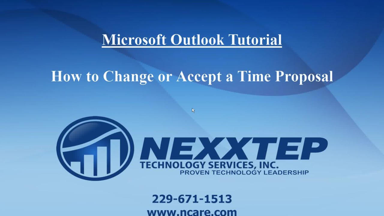 Change Or Accept A Meeting Proposal Outlook Tutorial YouTube