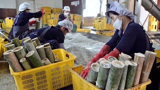 Wonderful Korean Bamboo Salt Factory. Hot Roasted Salt Mass Production Process
