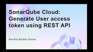 SonarQube Cloud: Generate User access token using REST API