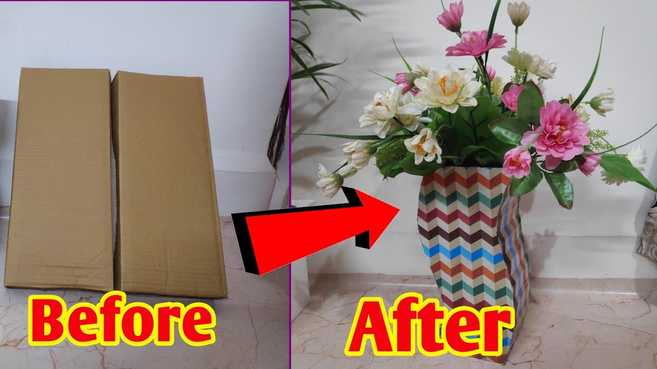 Flower vase making ideas । Flower vase craft YouTube