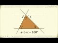 Geometry: Sum of the angles in a triangle (a one-minute proof)