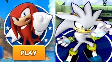 Sonic Dash Gameplay - Knuckles Vs Silver Vs Boss Eggman Fight (iOS,Android)