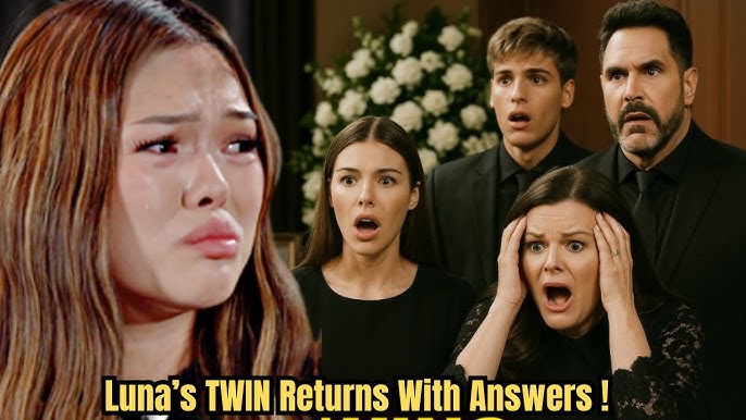 Twin Sister ARRIVES! LA Stunned by Luna's Look-Alike at Emotional Funeral! b&b SPOILER TODAY - YouTube