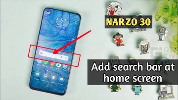 how to set google search bar on home screen in Realme narzo 30 search bar home screen par kaise laye