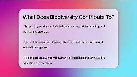 What Does Biodiversity Contribute To? - Ecosystem Essentials
