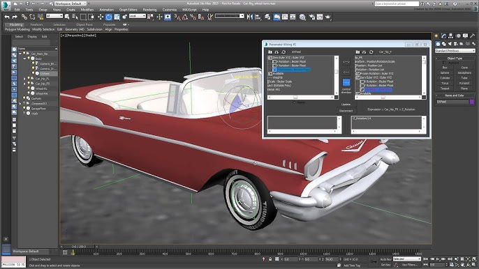 3ds Max Animating a Car Path - Part 02 - Spinning the Wheels - YouTube
