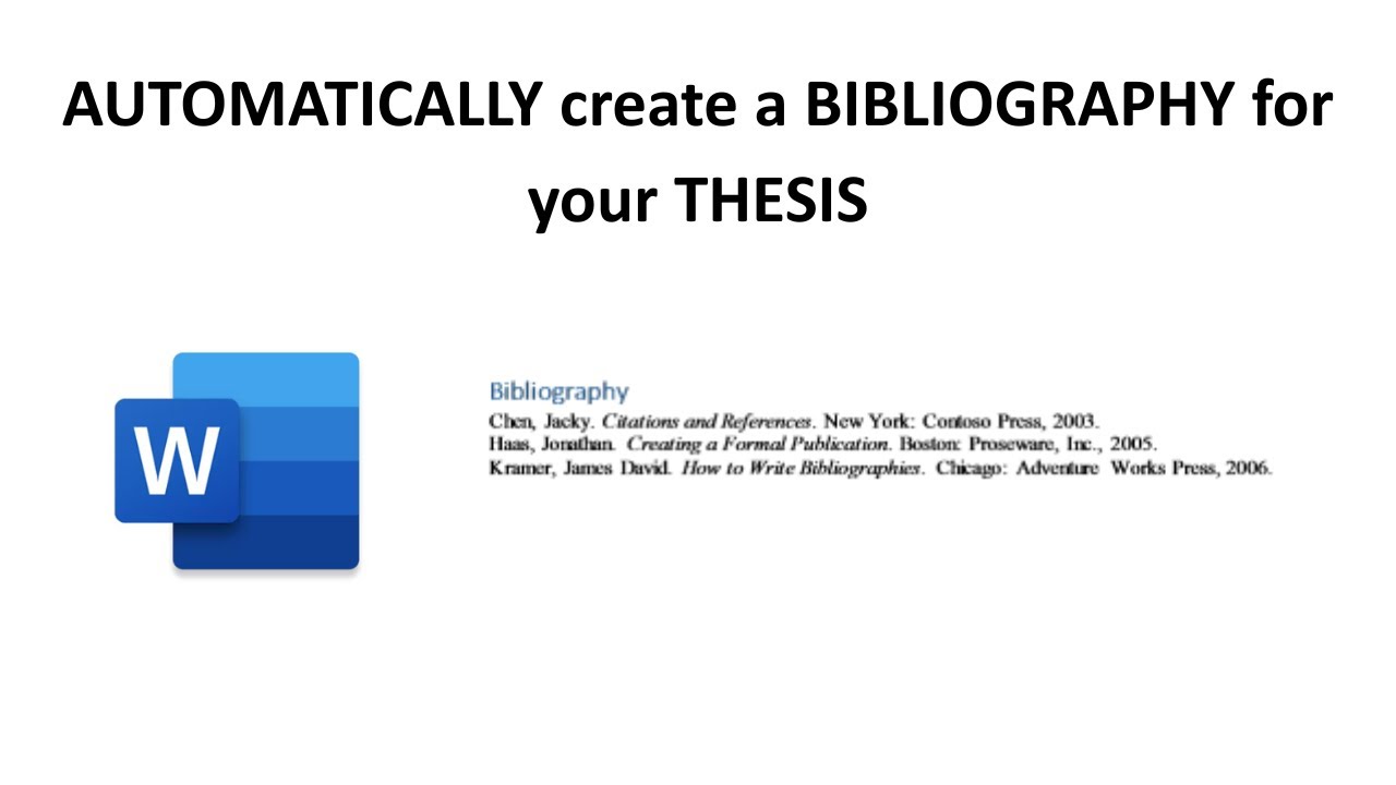 How to AUTOMATICALLY create a BIBLIOGRAPHY in Microsoft Word YouTube