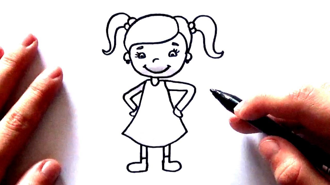 Cómo dibujar una Chica o Niña fácil y paso a paso - dibujo de una niña -  thptnganamst.edu.vn